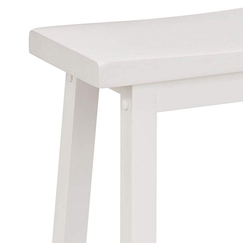 Pj Wood Classic 29 Inch Saddle Seat Kitchen Bar Counter Stool， White (4 Pack)