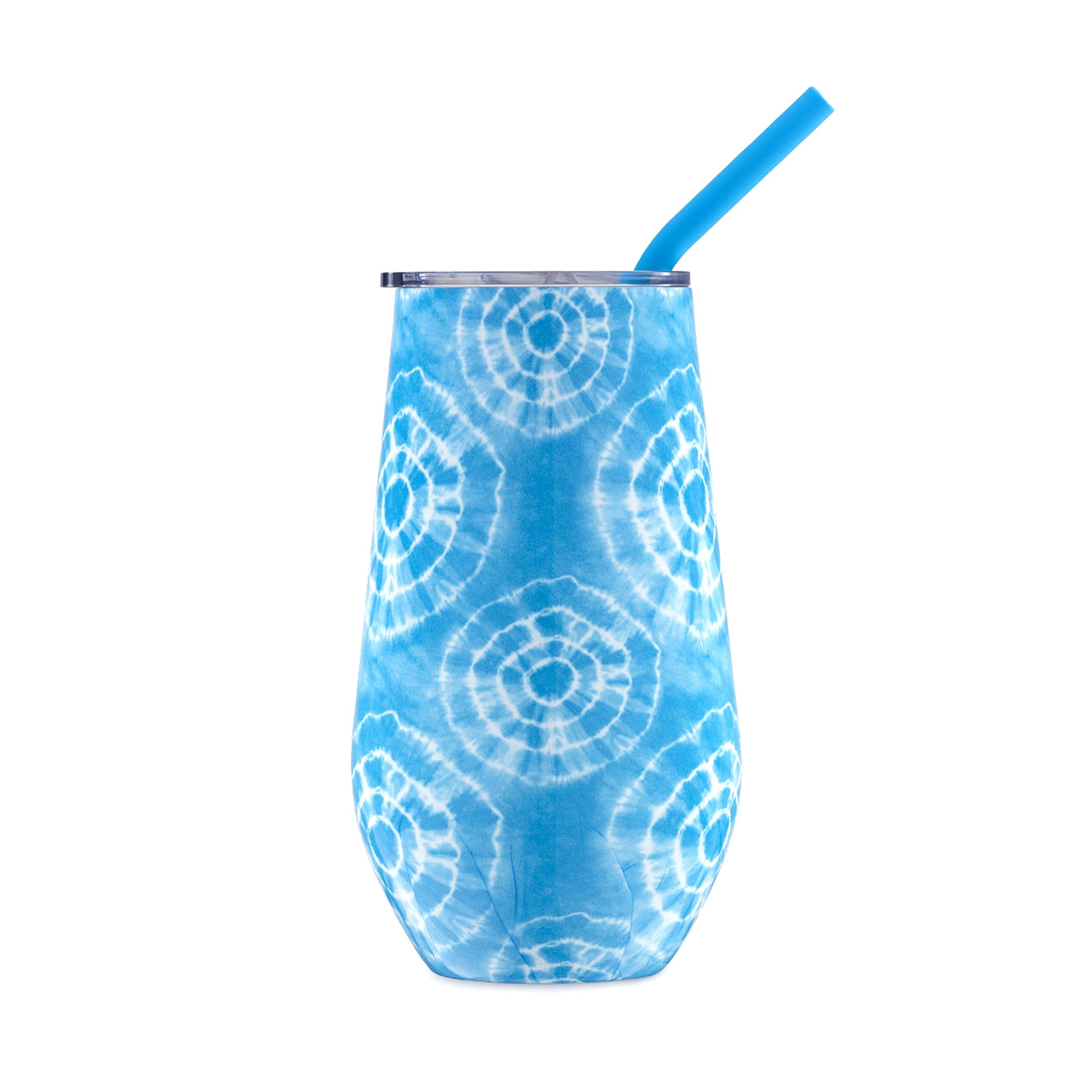 16 Oz Insulated Tumbler, Blue Tie Dye