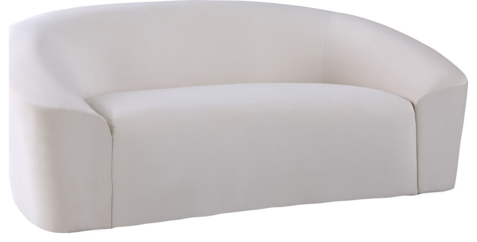 Riley Velvet Rounded Chair   Contemporary   Loveseats   by Meridian Furniture  Houzz