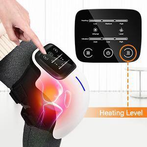 Aoibox Rechargeable Cordless Knee Massager with LED Screen Infrared Heat for Knee Joint Pain Injury Swelling and Stiffness SNMX5404