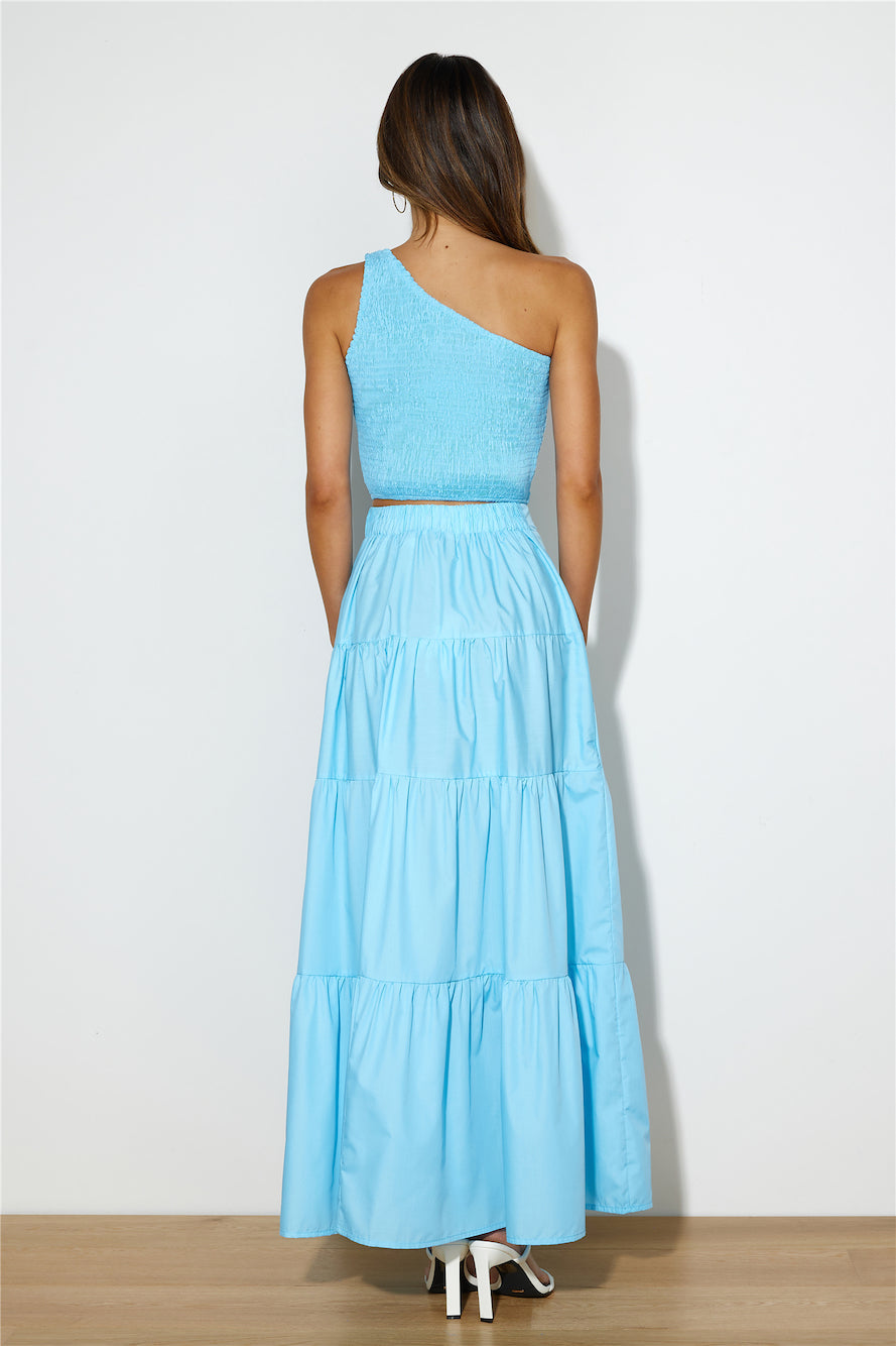 Lover Of Summer Maxi Skirt Blue