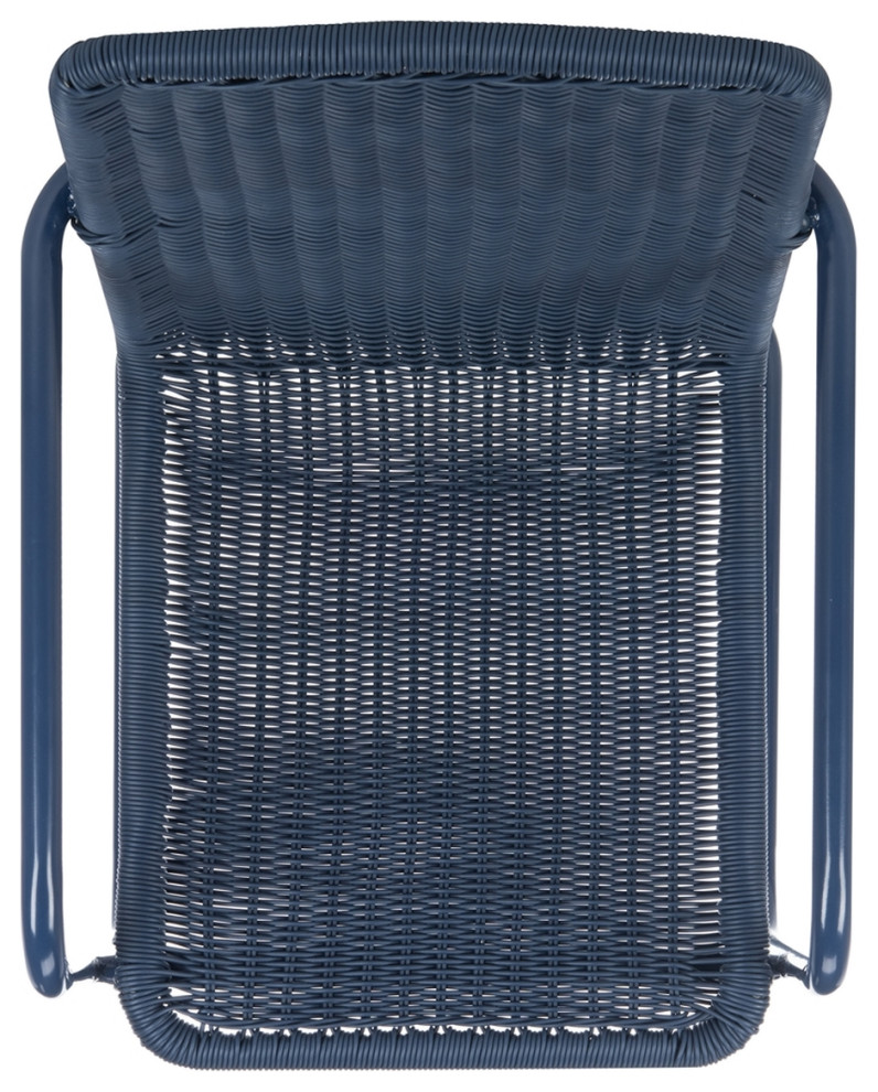 Safavieh Outdoor Hutton Chair Navy   Contemporary   Outdoor Dining Chairs   by Safavieh  Houzz