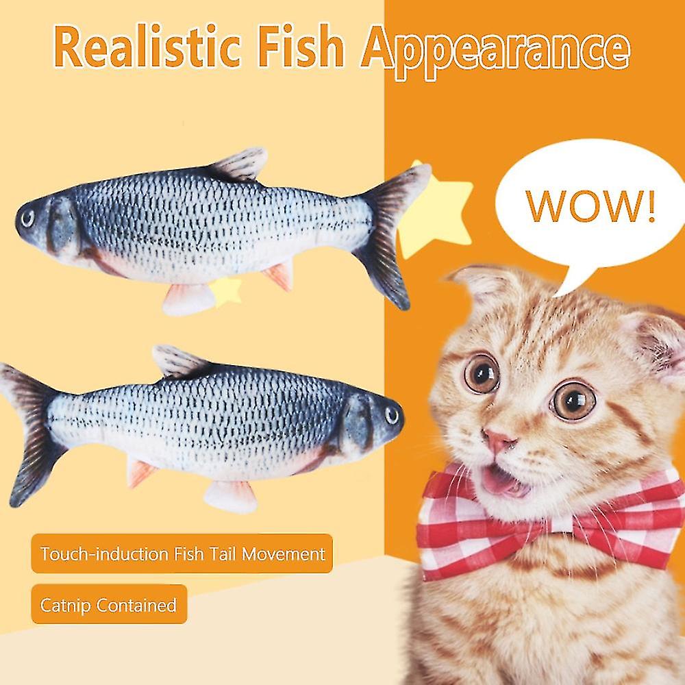 Electric Fish Cat Toy Moving Fish Plush Toy Catnip 3d Simulation Active Doll