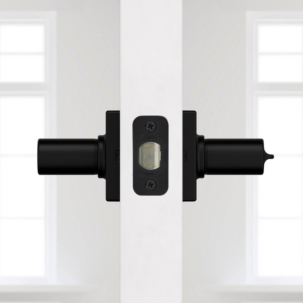 Kwikset Casey Matte Black Keyed Entry Door Handle Featuring SmartKey Technology and Microban 405CSLSQT514SK4