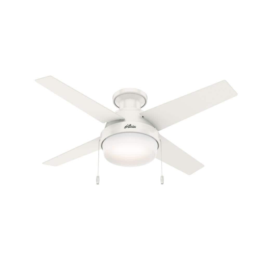 Hunter Ristrello 44 in LED Low Profile Indoor Fresh White Ceiling Fan with Light Kit