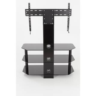 AVF SDCL900BB-A Stand with TV Mount for TVs up to 65 in. Black Glass Black Legs SDCL900BB-A