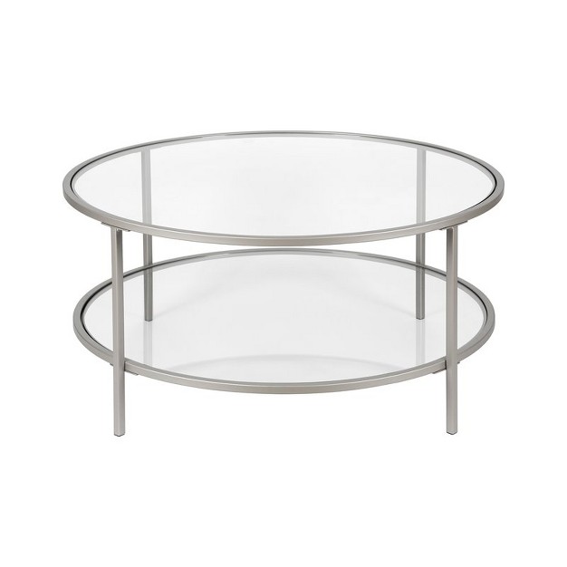 Metal Round Two Shelf Coffee Table In Gray Henn amp hart