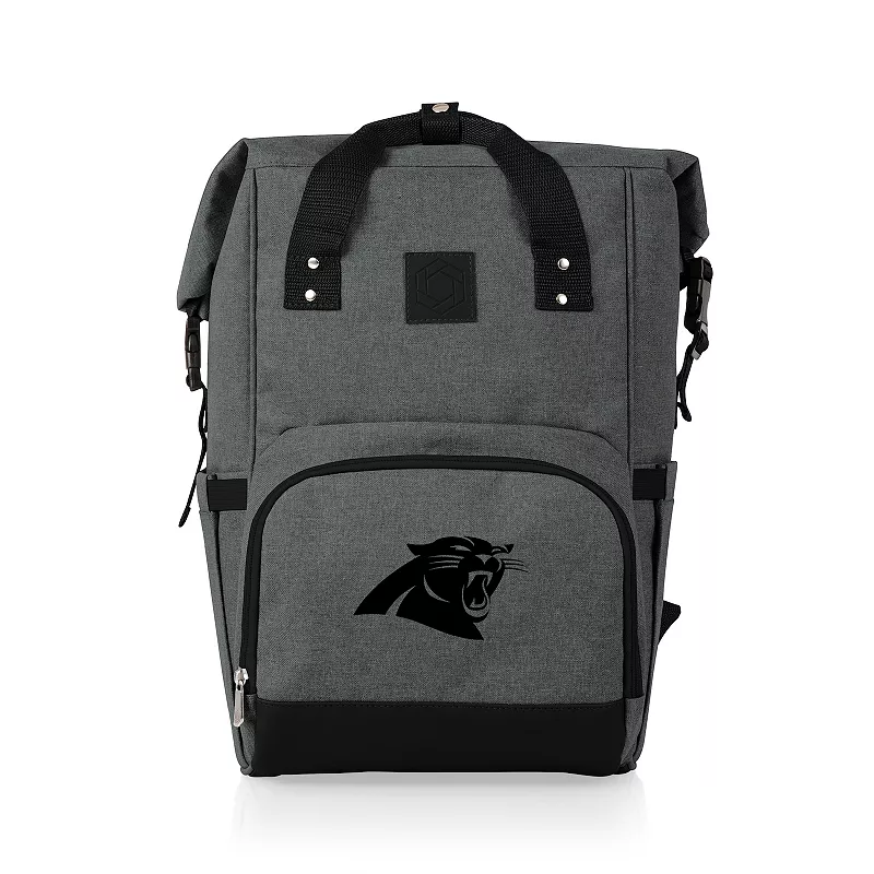 Picnic Time Carolina Panthers On The Go Roll-Top Cooler Backpack