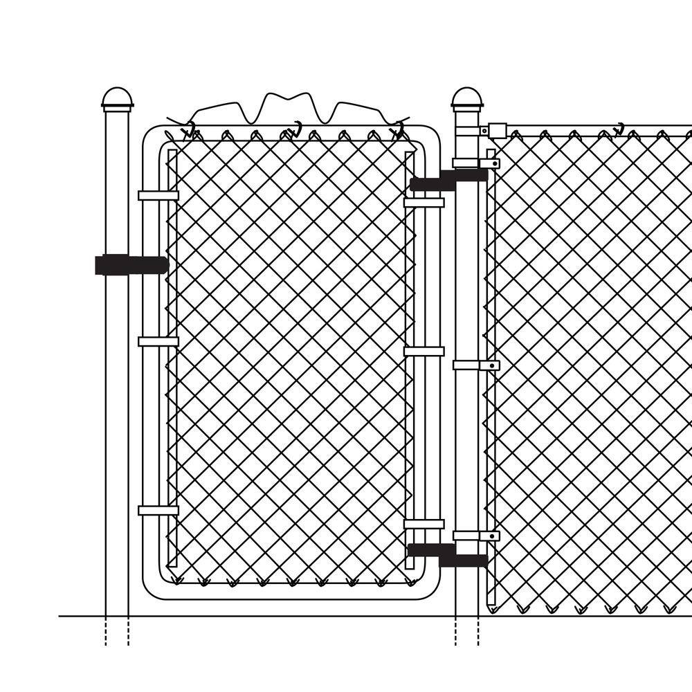 Everbilt Chain Link Fence 3-12 ft. W x 4 ft. H Galvanized Steel Walk Fence Gate 328302EB