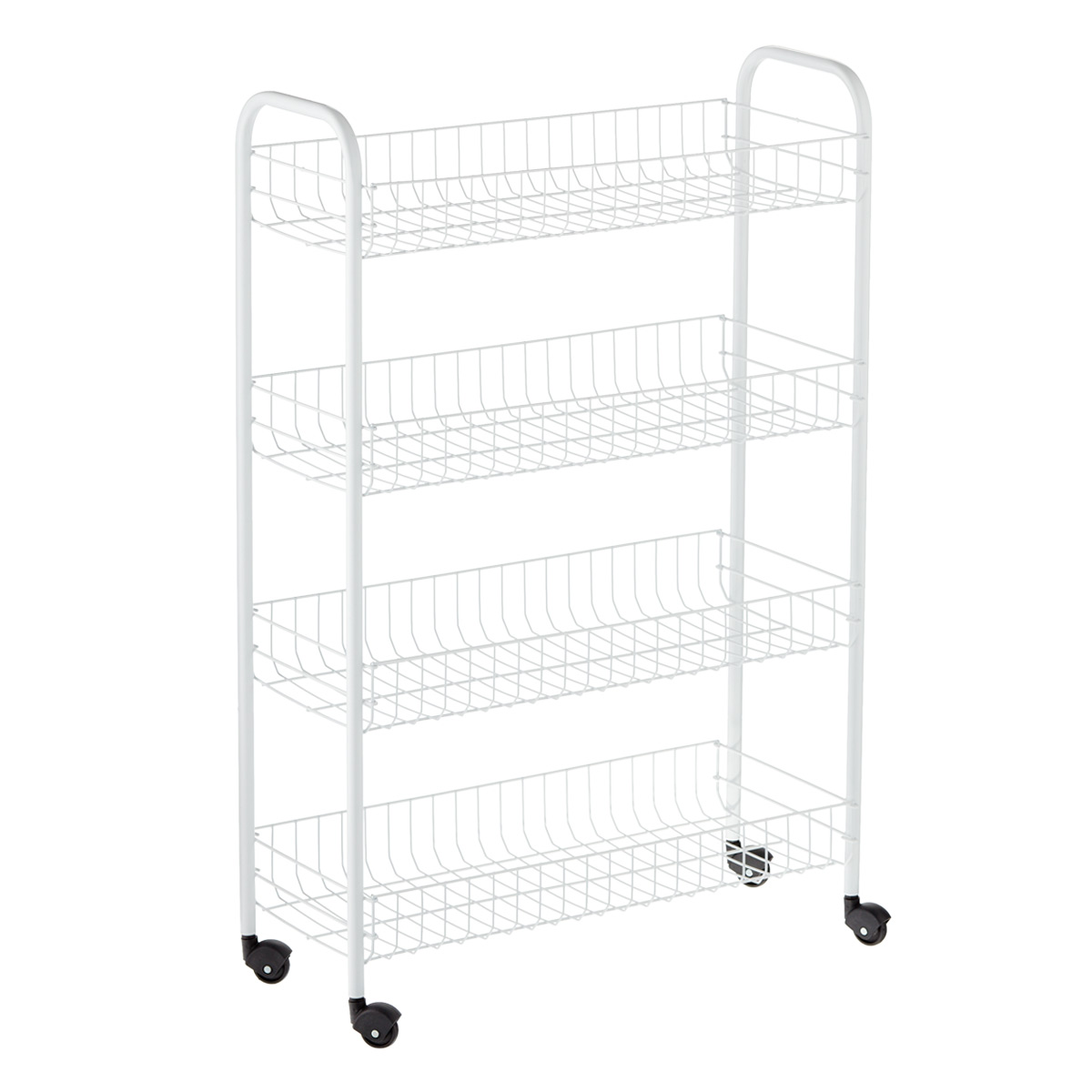 Silver 4Tier Slim Rolling Cart