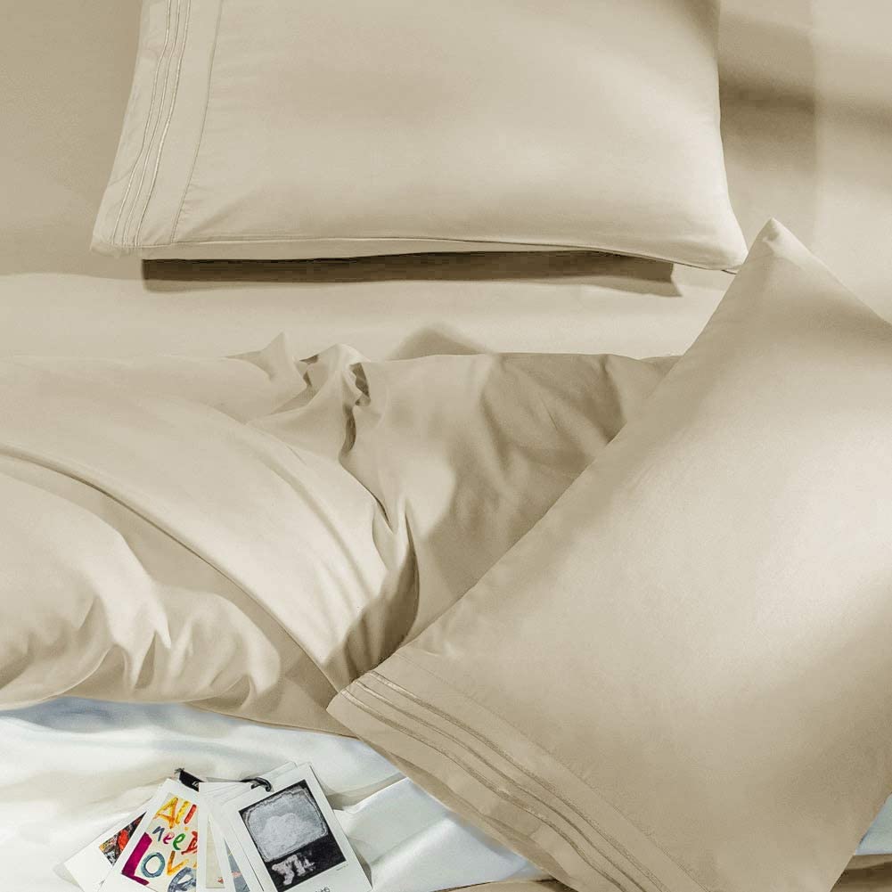 Super Soft 1800 Thread Count Luxury Egyptian Wrinkle Hypoallergenic 6 pcs Bed Sheet Set