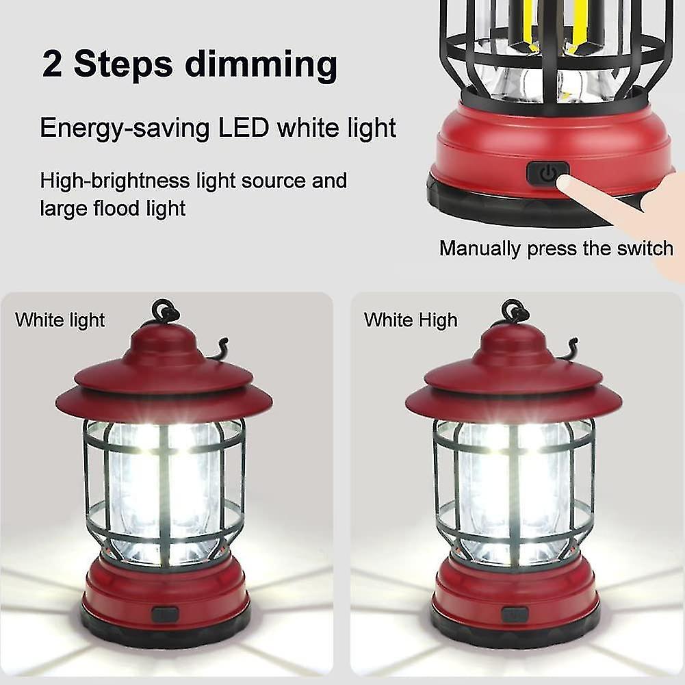Retro Camping Lantern Waterproof Vintage Hanging Light Portable Mini Camping Light With Hook