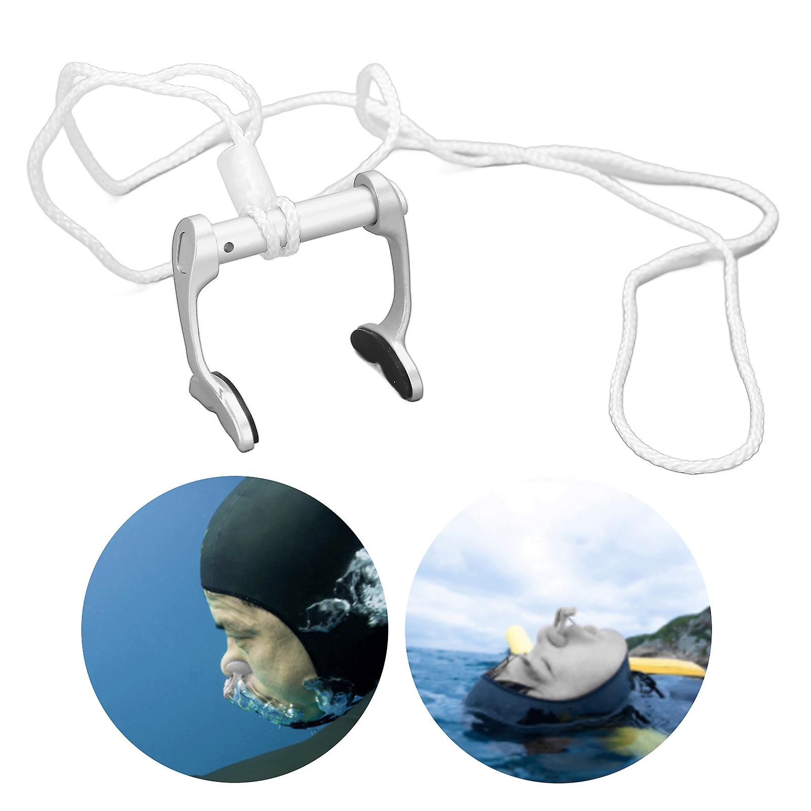 Freediving Nose Clip， Silicone Swimming Nose Plugs With Anti Lost Strap For Diving Beginners Training[silver]