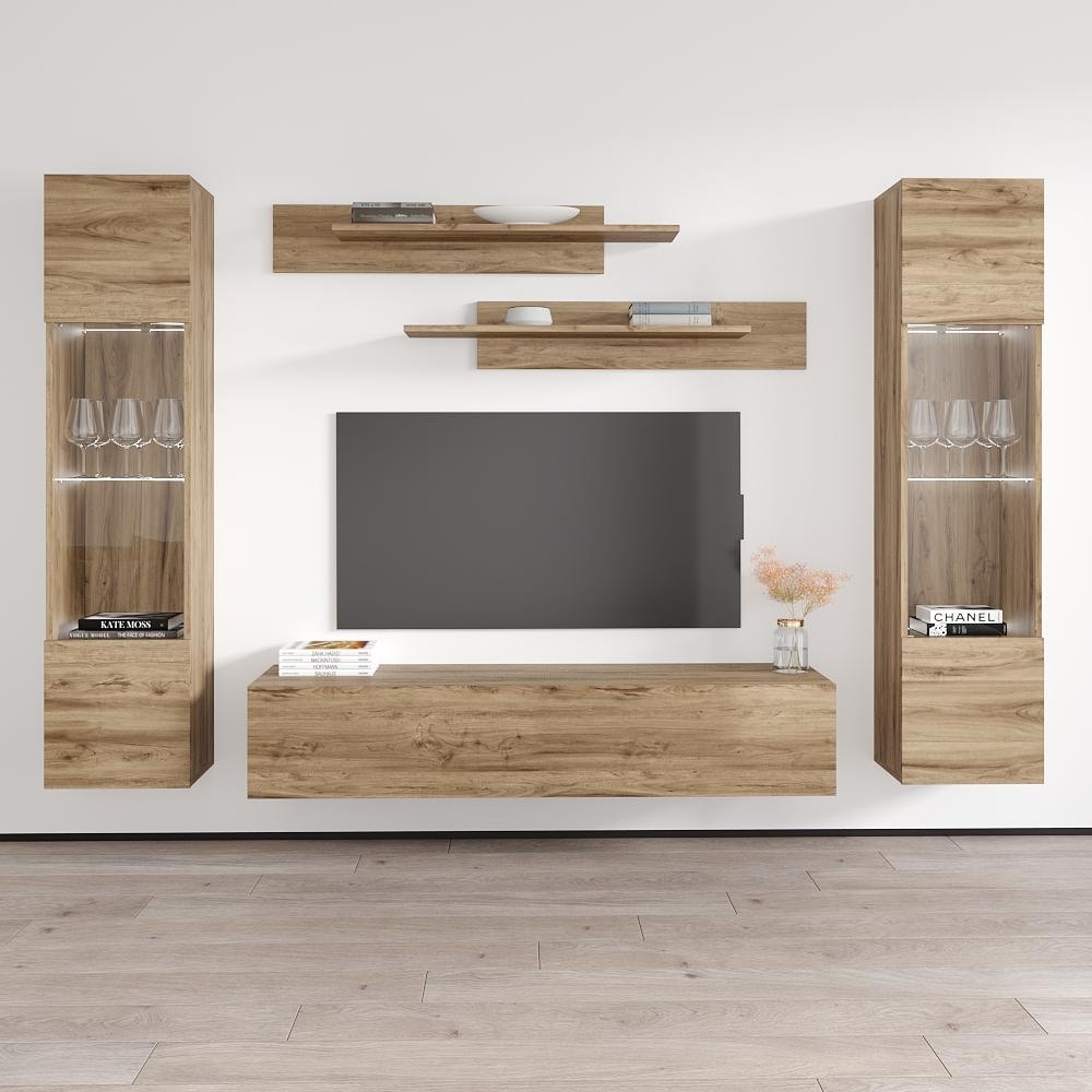 Strick   Bolton Hadi 5 piece Wall mounted Entertainment Center Set