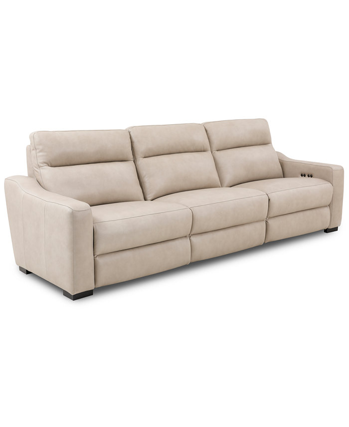 Furniture Gabrine 3-Pc. Leather Sofa with 2 Power Recliners