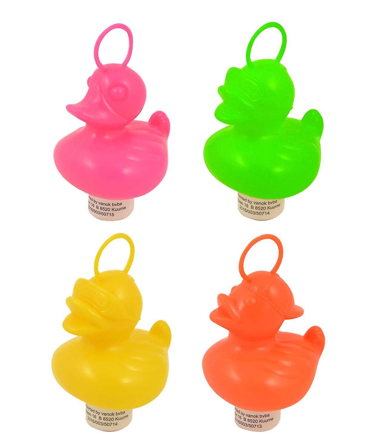 20 Weighted 7cm Plastic Ducks with Hooks - Assorted Colours