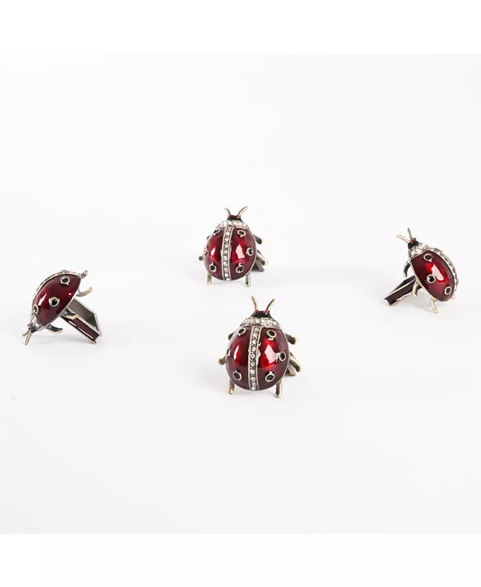 Saro Lifestyle Ladybug Napkin Ring Set of 4