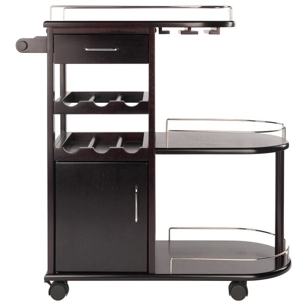 Wood Jimmy Entertainment Cart， Espresso Finish