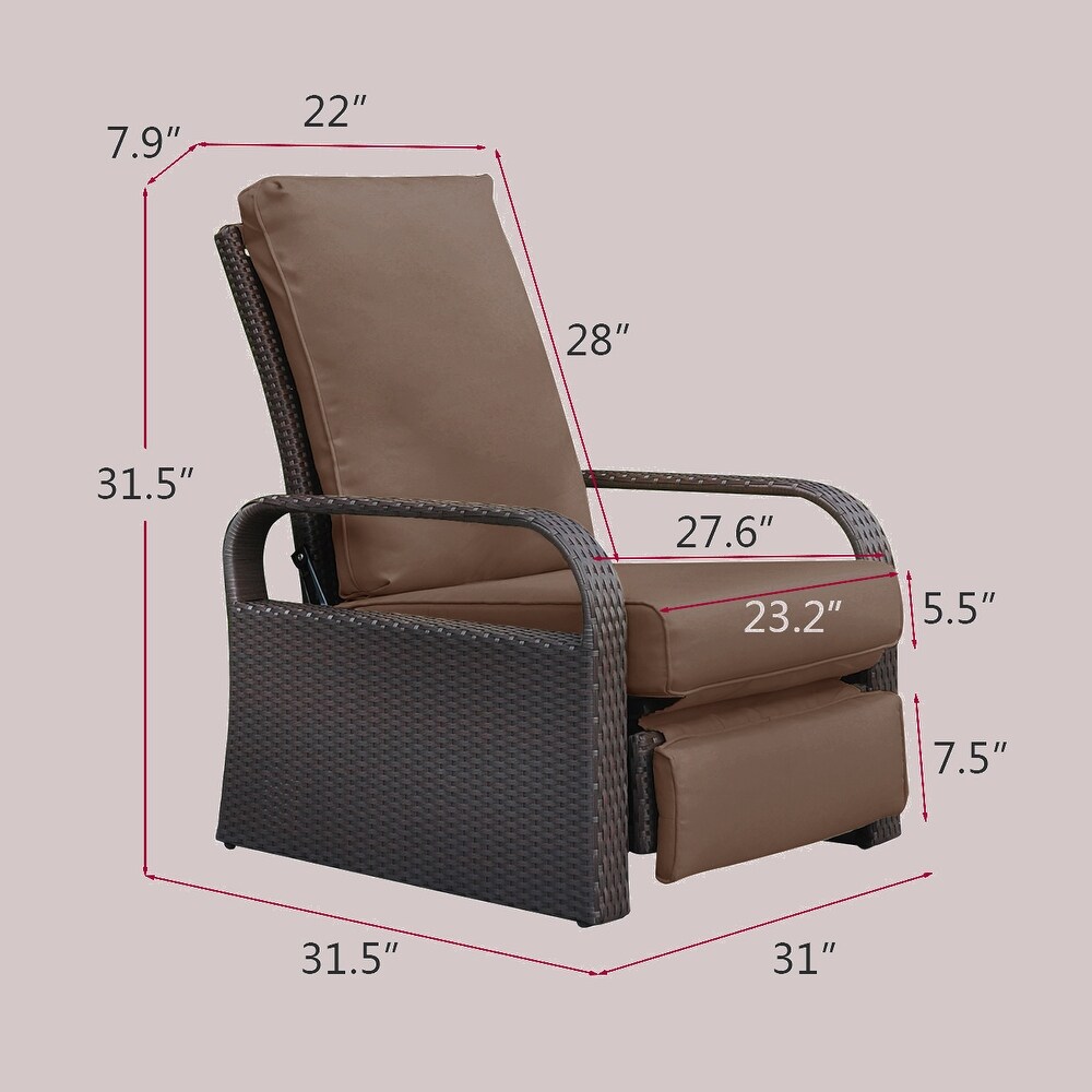 Automatic Adjustable Wicker Lounge Recliner Chair