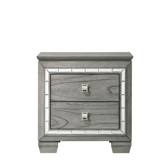 Acme 21823 Antares Nightstand  Light Gray Oak