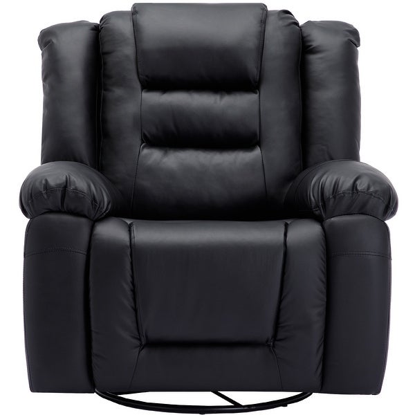 3 Pieces Recliner Sofa Sets in PU Leather for Living Room，Black - 3 Pieces Recliner Sofa Sets