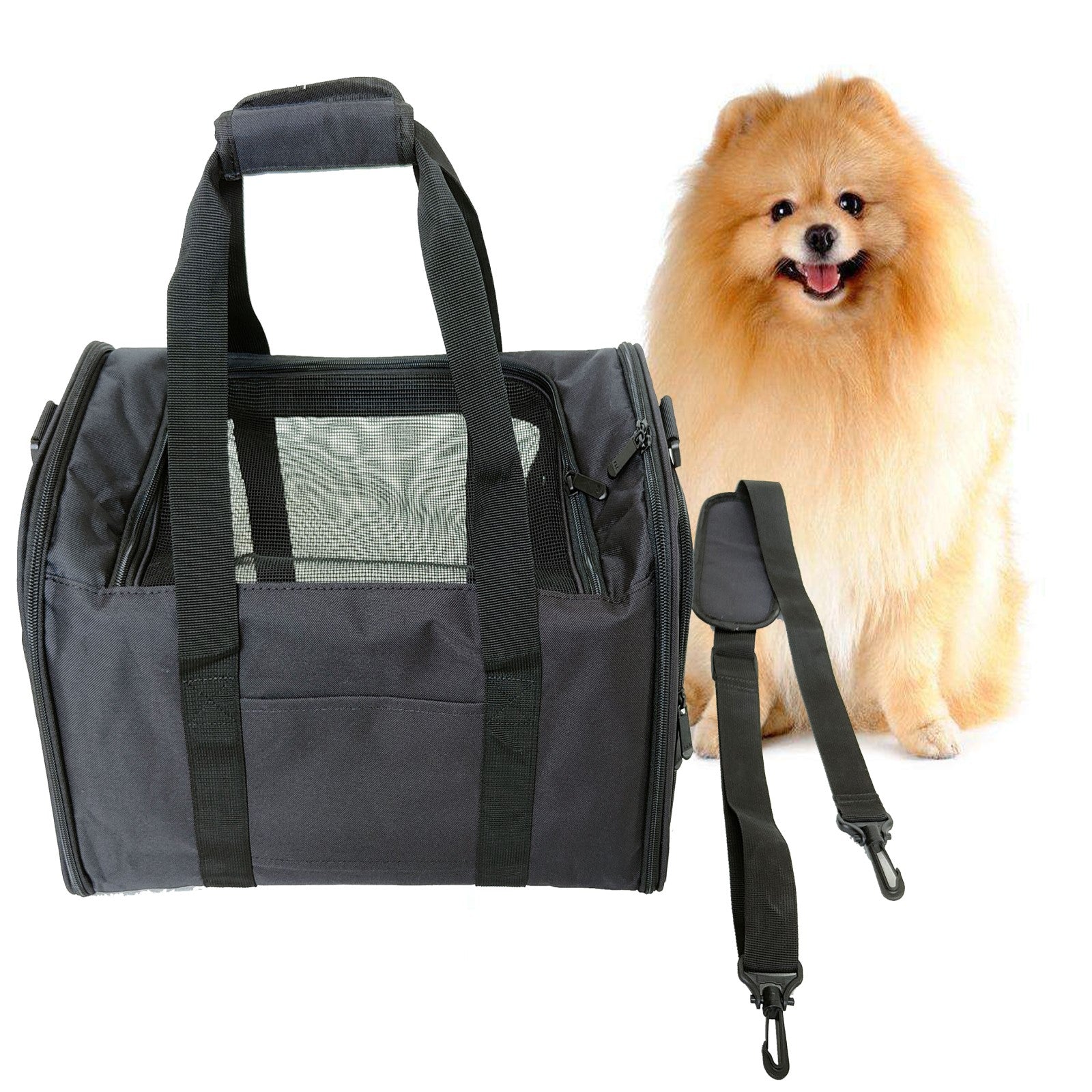 Portable Collapsible Pet Travel Carrier，Puppy Cat Dogs Bag Airline Approved Soft-Sided Collapsible Removable Kennel Bag