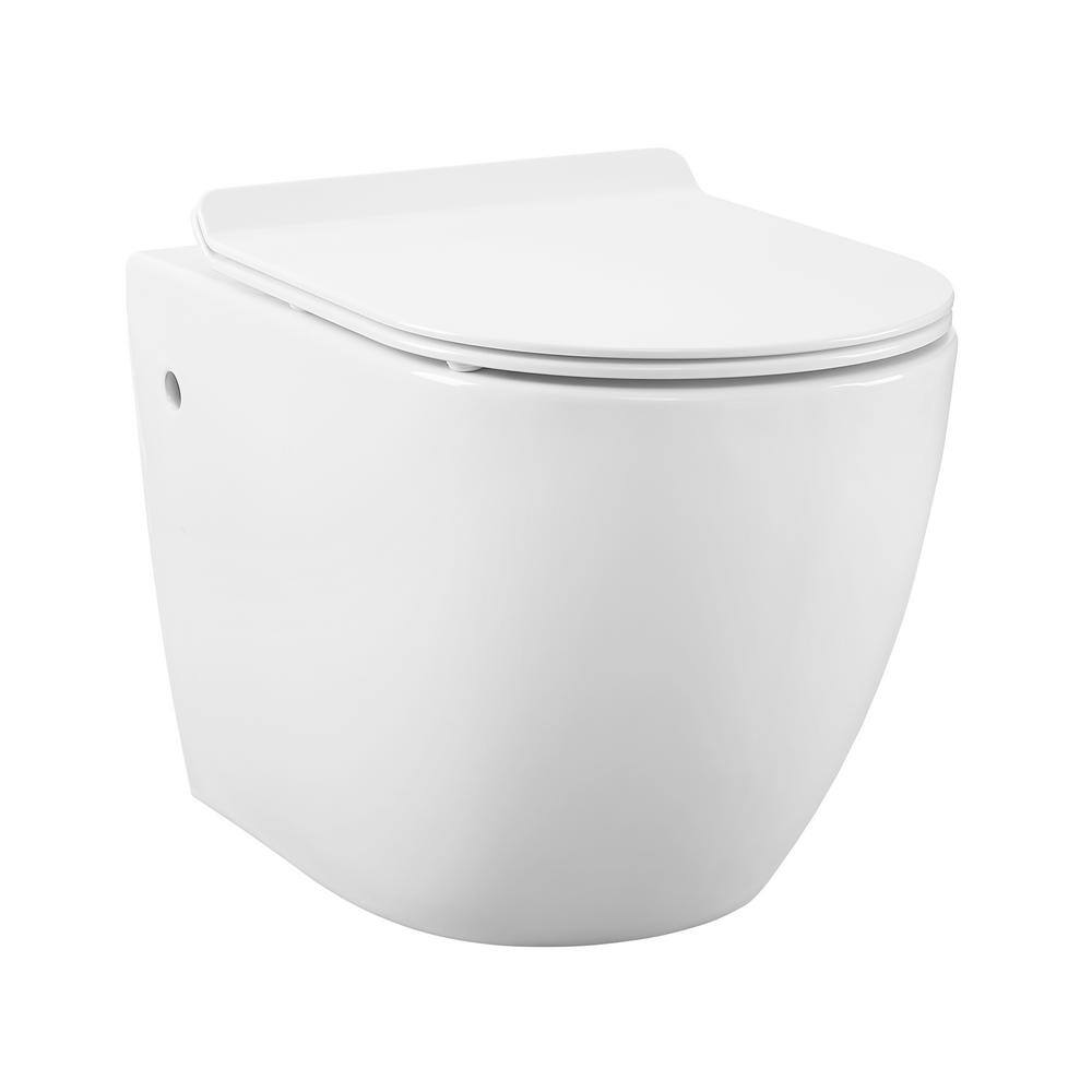 Swiss Madison St. Tropez Wall Hung Toilet Bowl 0.81.28 GPF Dual Flush Elongated in White SM-WT449