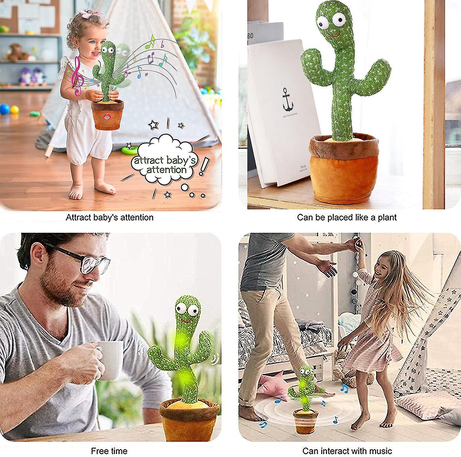 Dancing Cactus Toy That Repeats What You Say， Usb Rechargeable， English Version