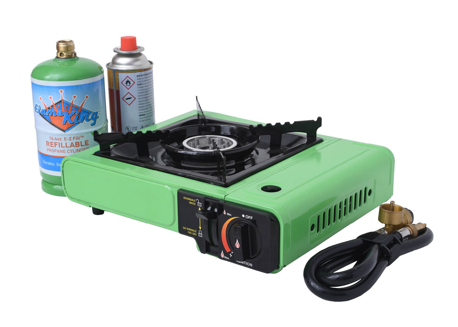 Portable Multi Fuel Butane or Propane Camping Stove Burner with Carry Case