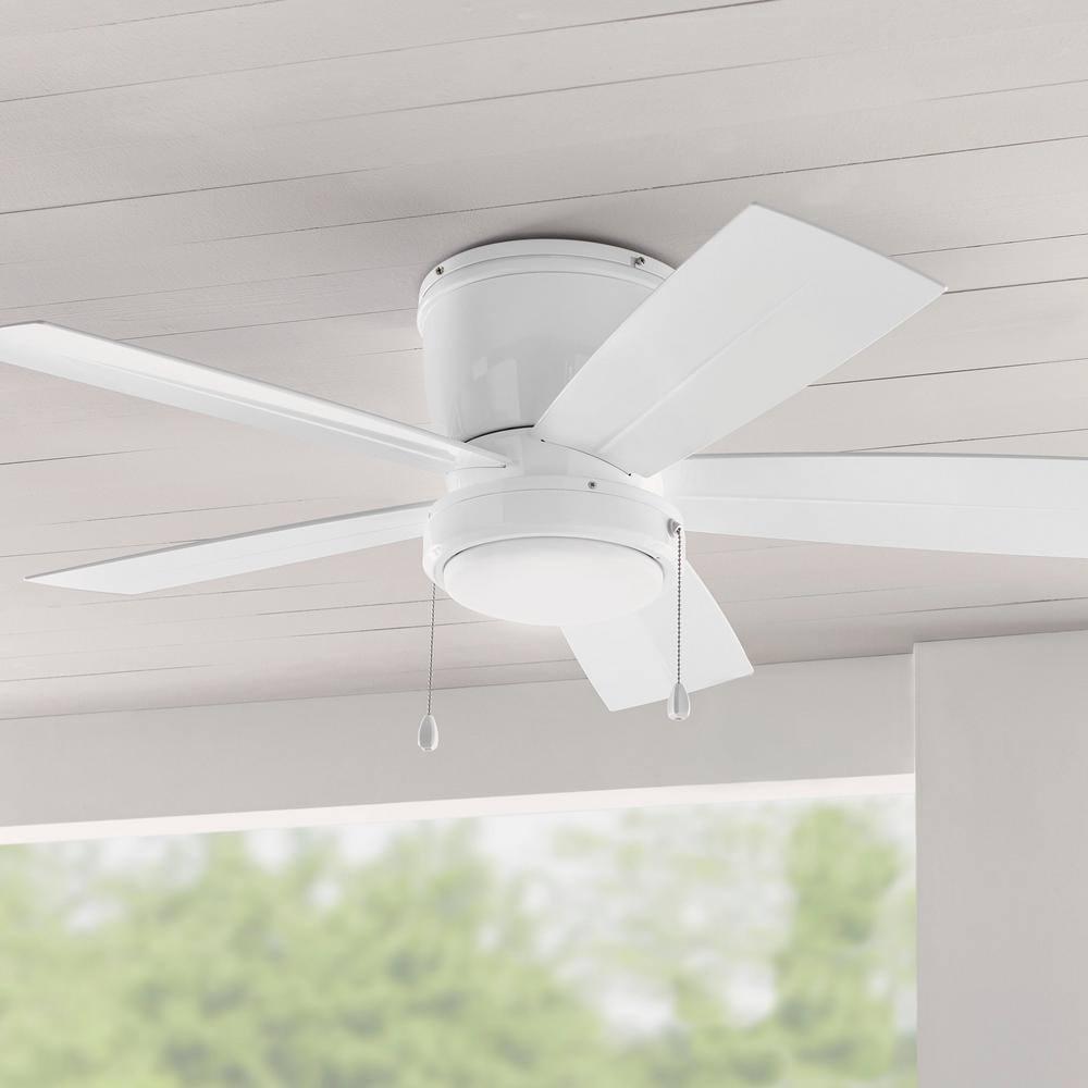 Home Decorators Collection Arleigh 44 in LED Outdoor White Ceiling Fan with Light