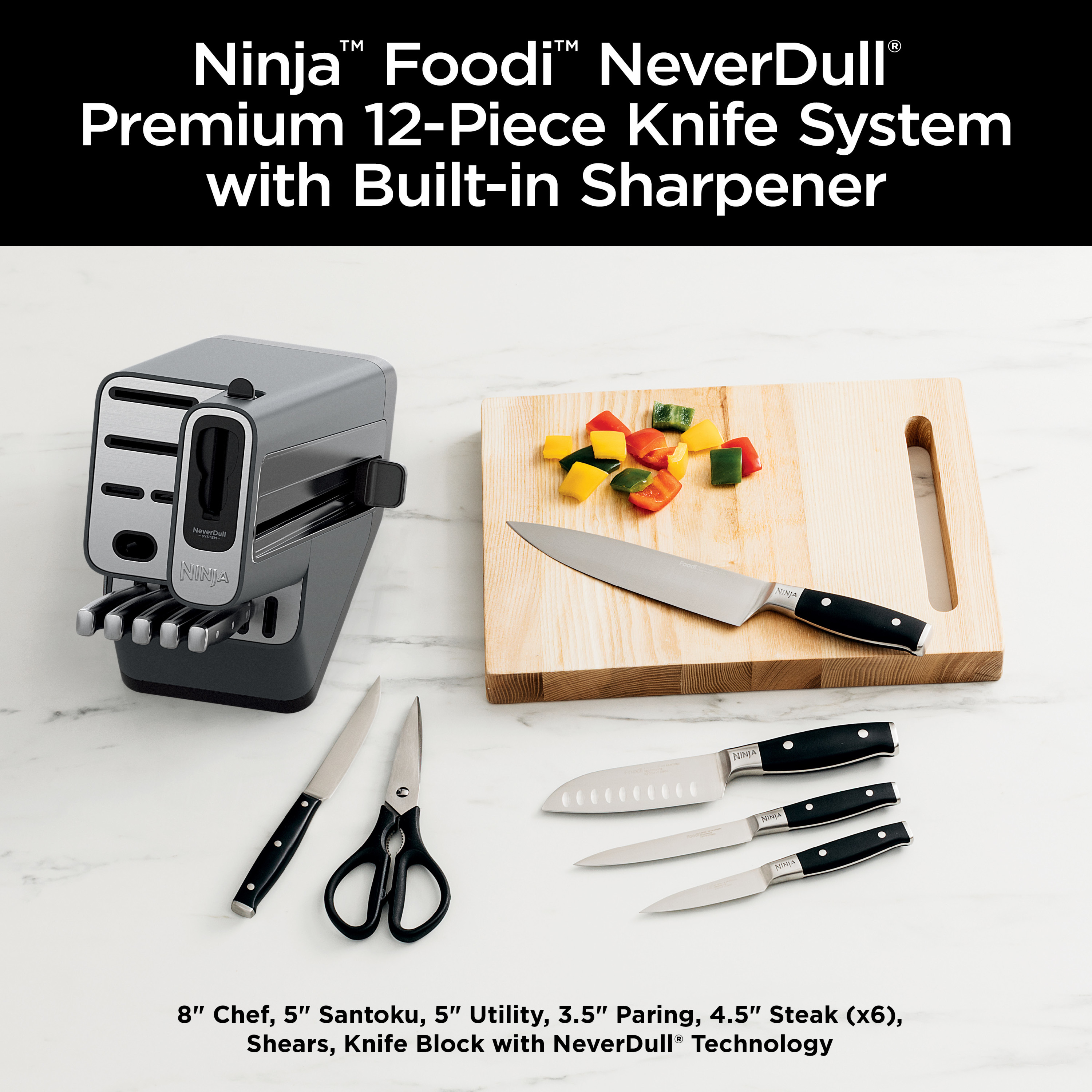 Ninja Foodi NeverDull Premium Knife System 12 Piece Set