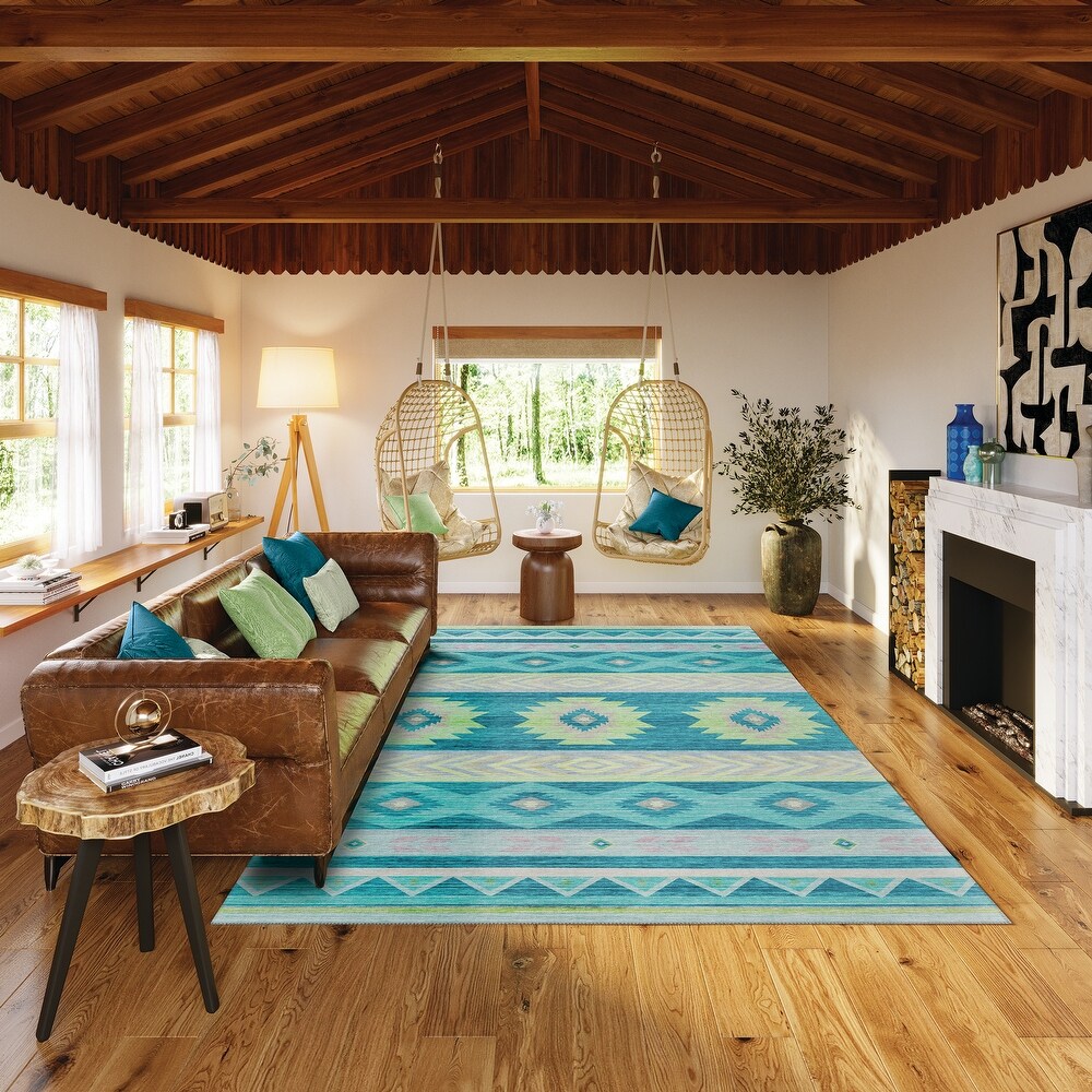 Indoor/ Outdoor Sonora Global Medallions Washable Rug