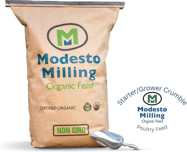 Modesto Milling Organic Chick Starter and Grower Crumbles Poultry Feed