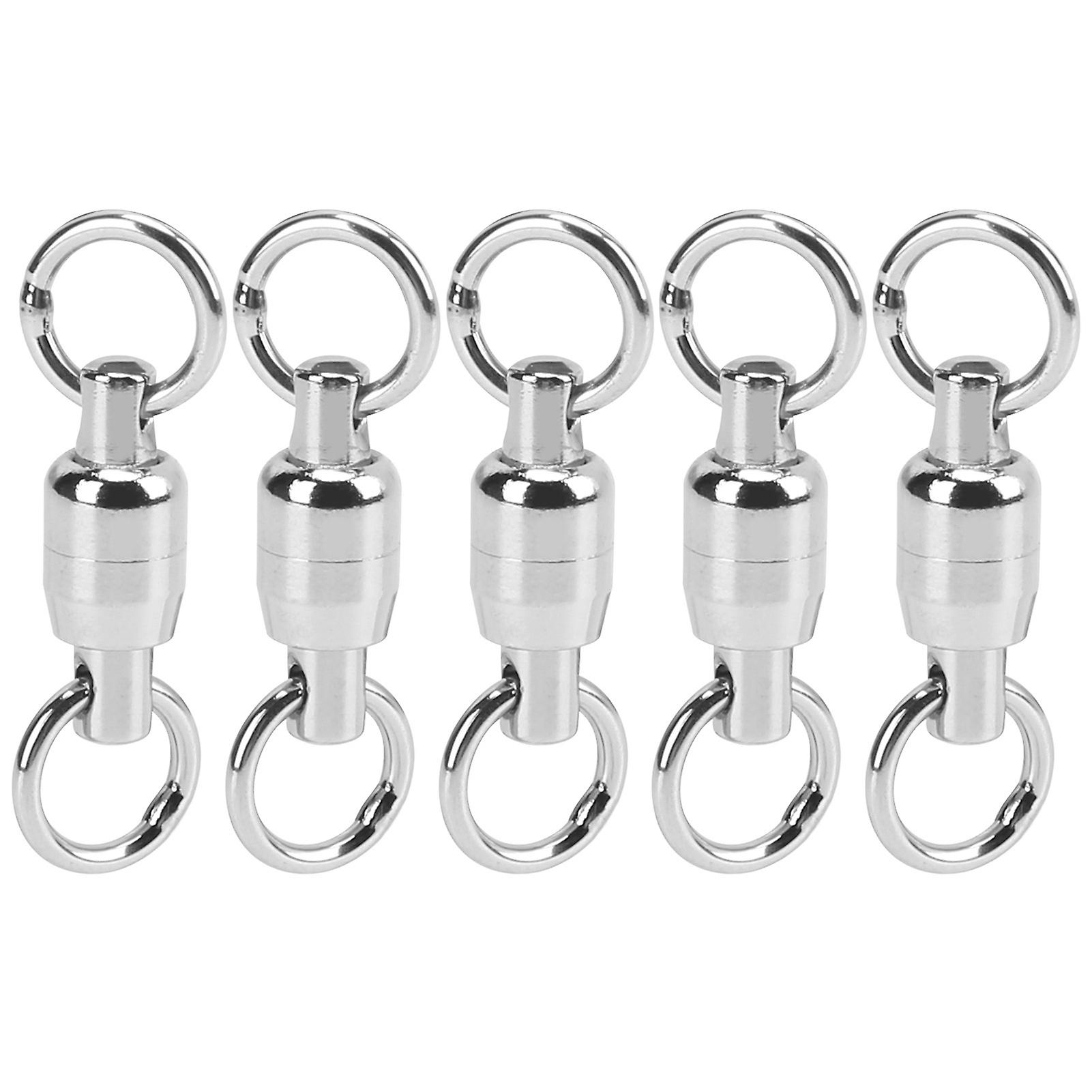 5pcs Twoway Stainless Steel Bearing Swivel 8shaped Ring Connector Fishing Accessories4#