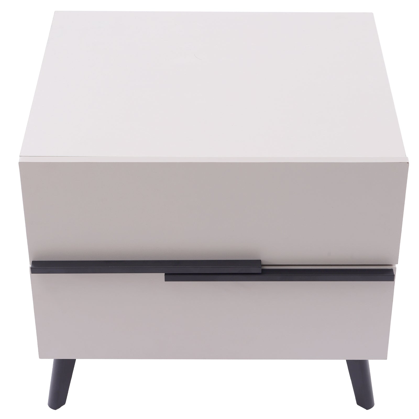 Loyalheartdy 2 Drawers Classic Nightstand, Modern White Wooden Bedside Table Bedroom Night Table Sofa End Table 19x16x17In