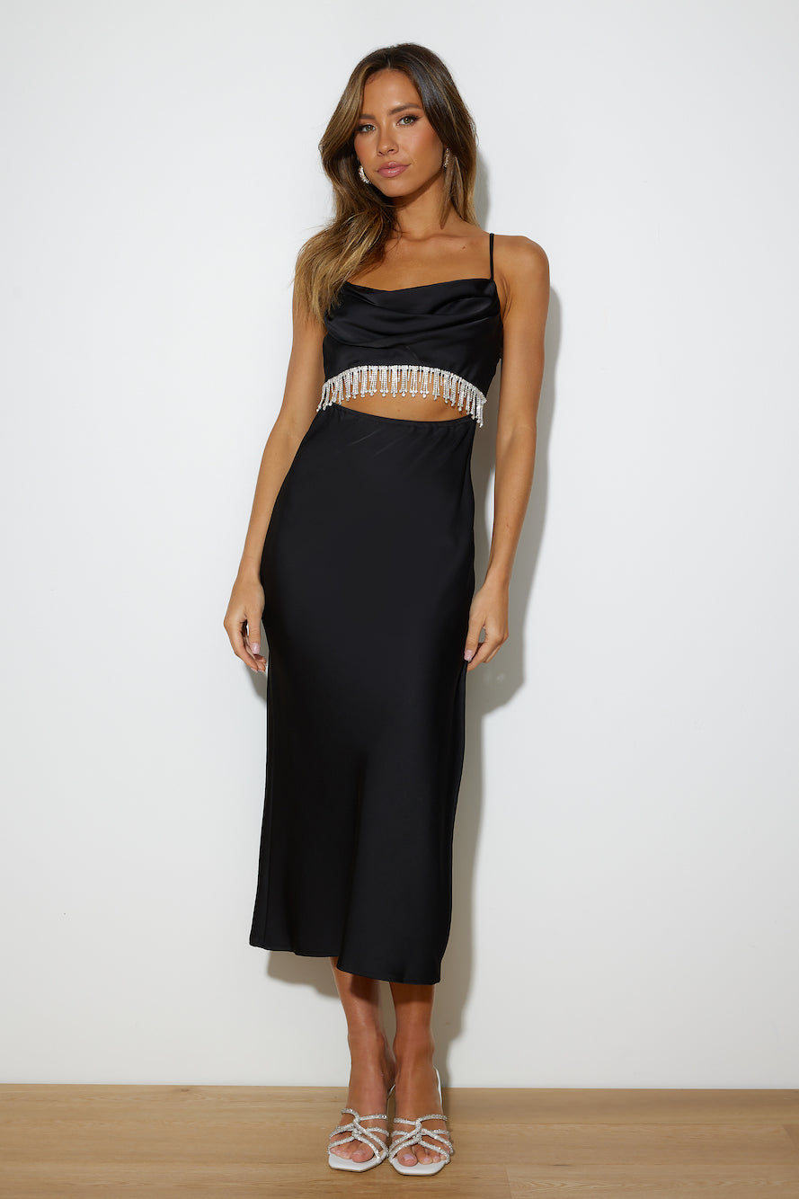 Sparkle By You Midi Dress Black