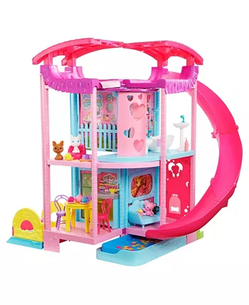 Barbie Chelsea Playhouse with Slide  Pool  Ball Pit  Pet Puppy and Kitten  Elevator  and Accessories