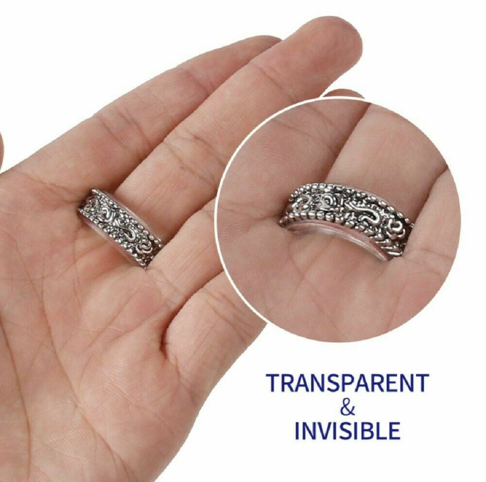 TekDeals 8 Pcs Ring Size Adjuster Invisible Clear Ring Sizer Jewelry Fit Reducer Guard