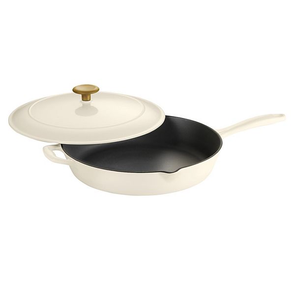 Tramontina Enameled Cast-Iron 12-in. Covered Skillet