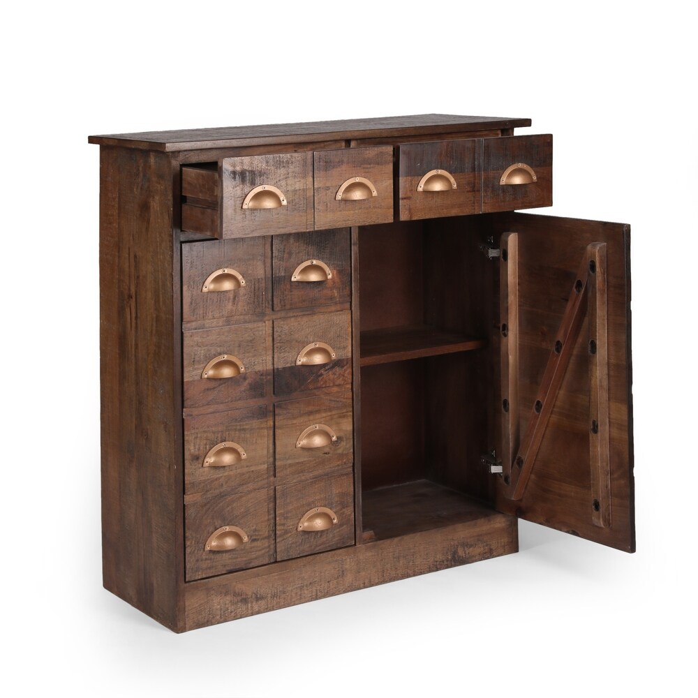 Terrell Indoor Mango Wood Handcrafted Cabinet by Christopher Knight Home