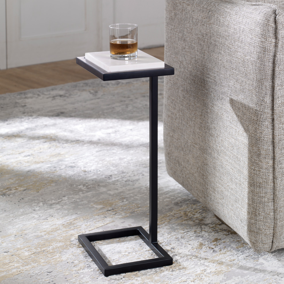 Contemporary 10 quotx 23 quotMetal Black and White Martini Table   Transitional   Side Tables And End Tables   by Uttermost  Houzz