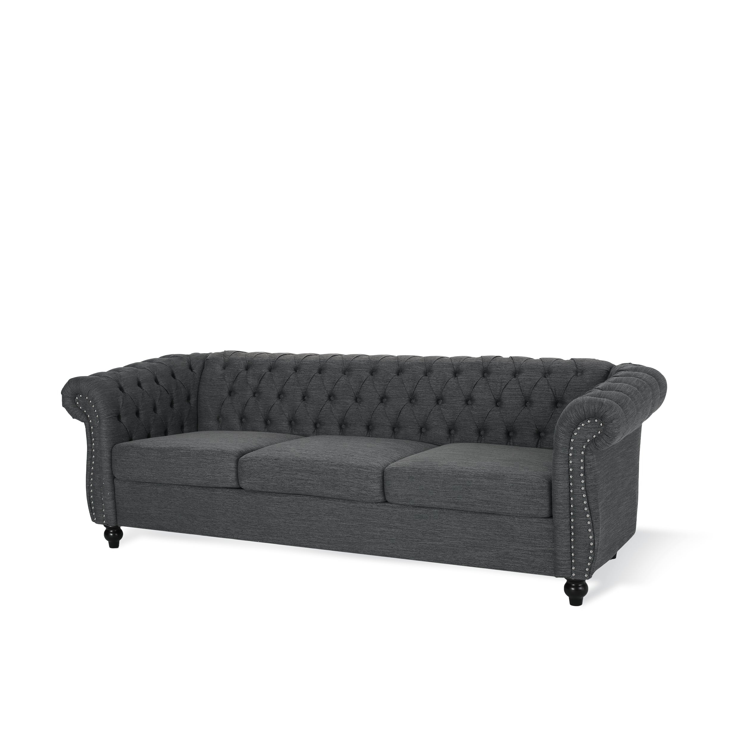 Adetokunbo Tufted Chesterfield Fabric 3 Seater Sofa