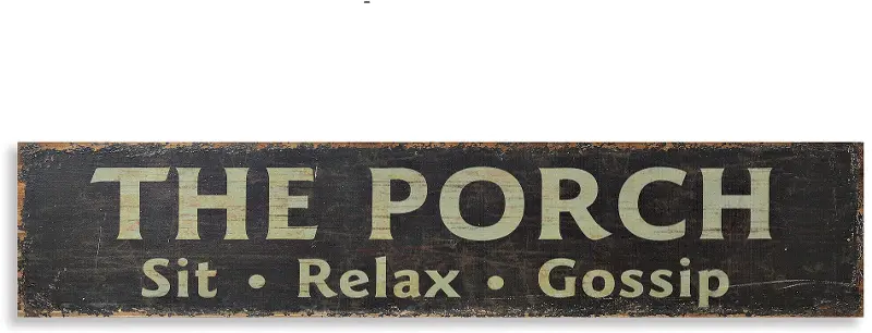 Distressed Brown-Gray and Cream The Porch Wooden Plaque