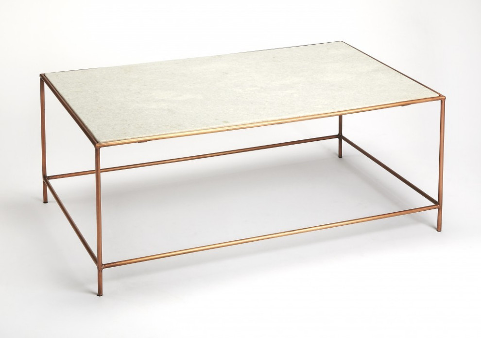 Classic White Marble Coffee Table   Contemporary   Coffee Tables   by HomeRoots  Houzz