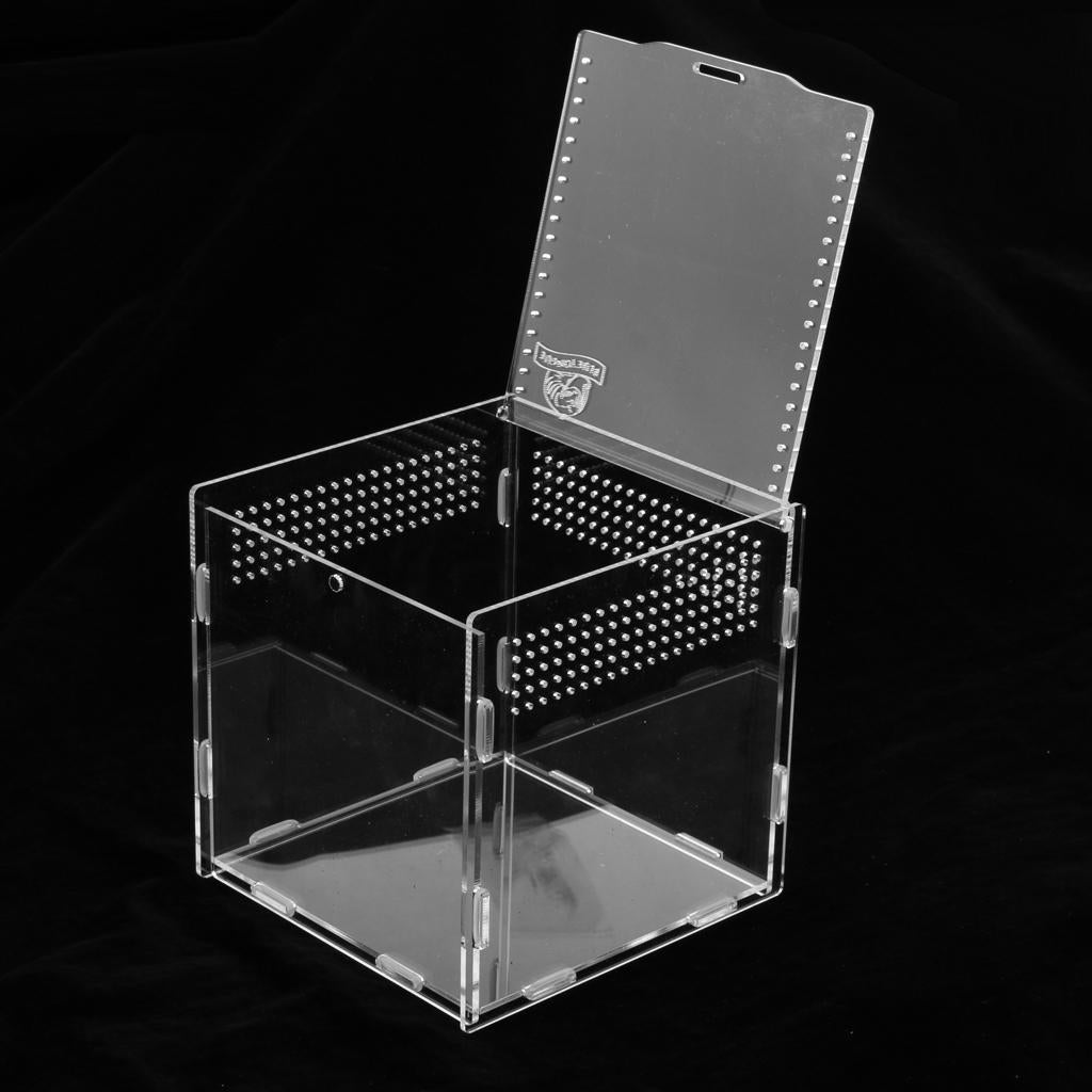 Transparent Acrylic Aquarium Fish Tank Reptile Lizaed Spider Tank Breeding Box Goldfish Terrarium Habitat 15x15x15cm 1