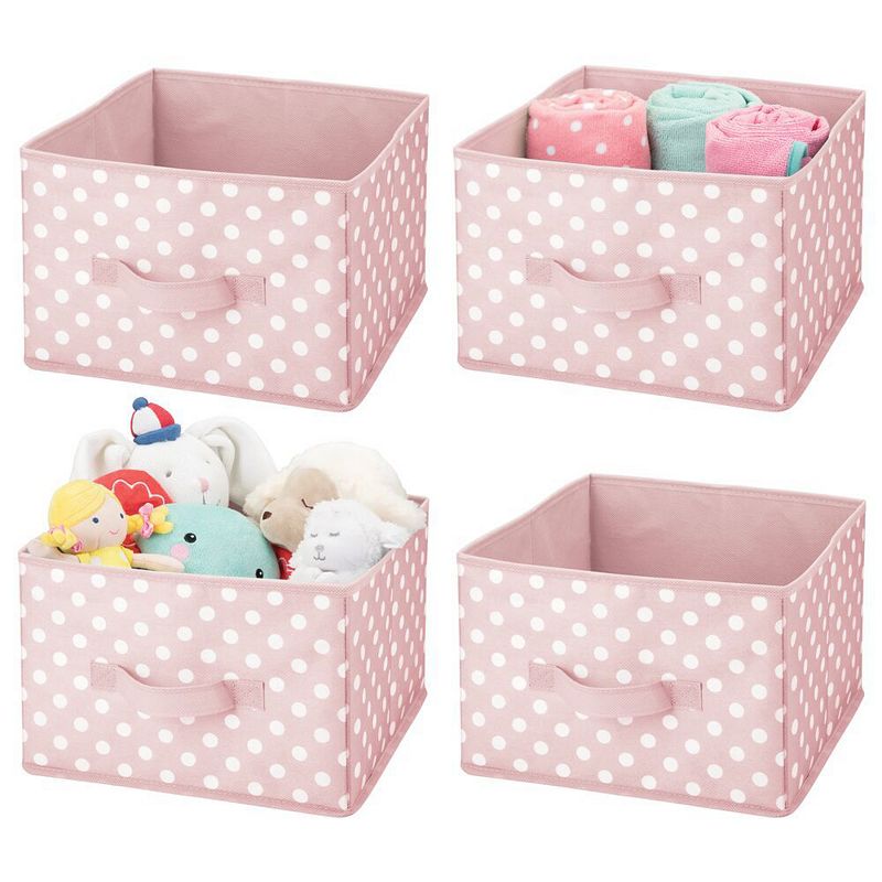 mDesign Kids Polka Dot Fabric Closet Storage Organizer Cube Bin - 4 Pack