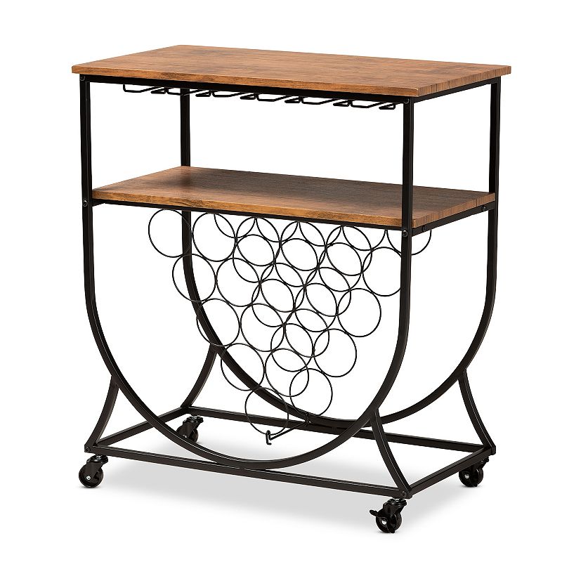 Baxton Studio Dania Wine Bar Cart