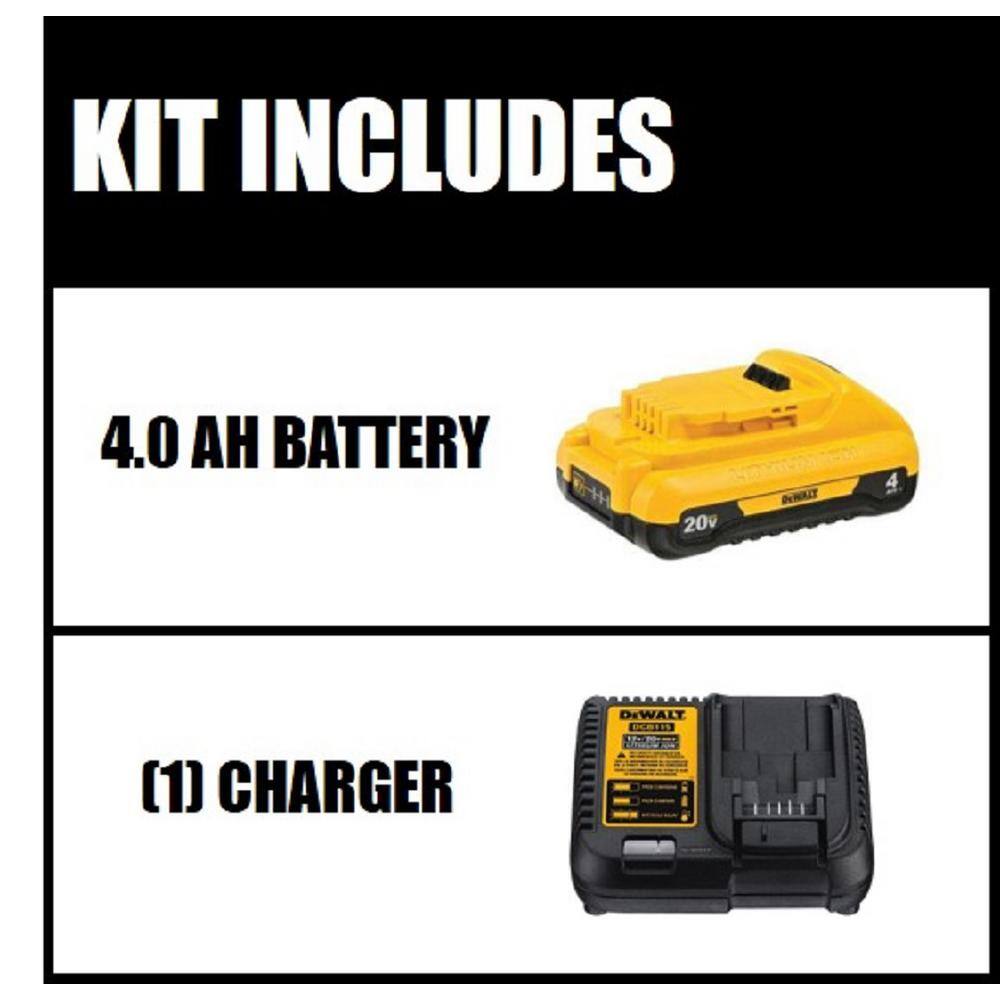 DW 20V MAX Compact Lithium-Ion 4.0Ah Battery Pack with 12V to 20V MAX Charger DCB240C