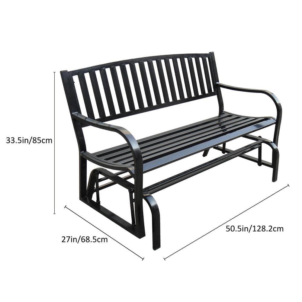 Maypex Steel Porch Chair Loveseat Outdoor Patio Glider Bench