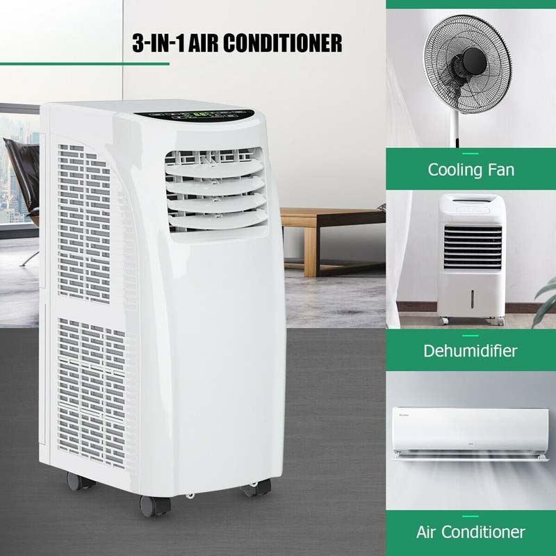 3-in-1 8000 BTU Portable Air Conditioner Cooler Fan with Dehumidifier Function & Sleep Mode